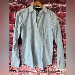 NWT C. Wonder Signature Fit Pinstripe Shirt - Blue & White - XS